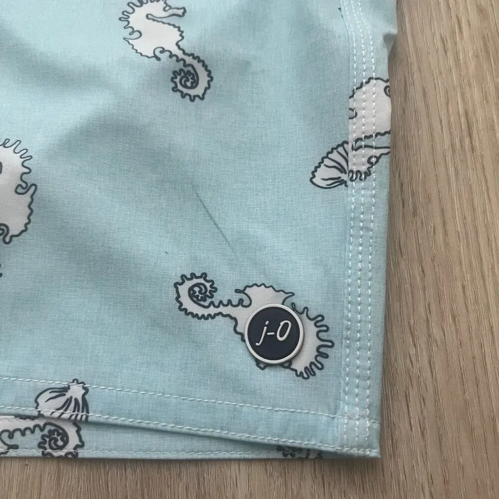 NEW Johnnie-O Swim Shorts Gulf Blue Swim Trunks Men's XXL Blue AOP SeaLion